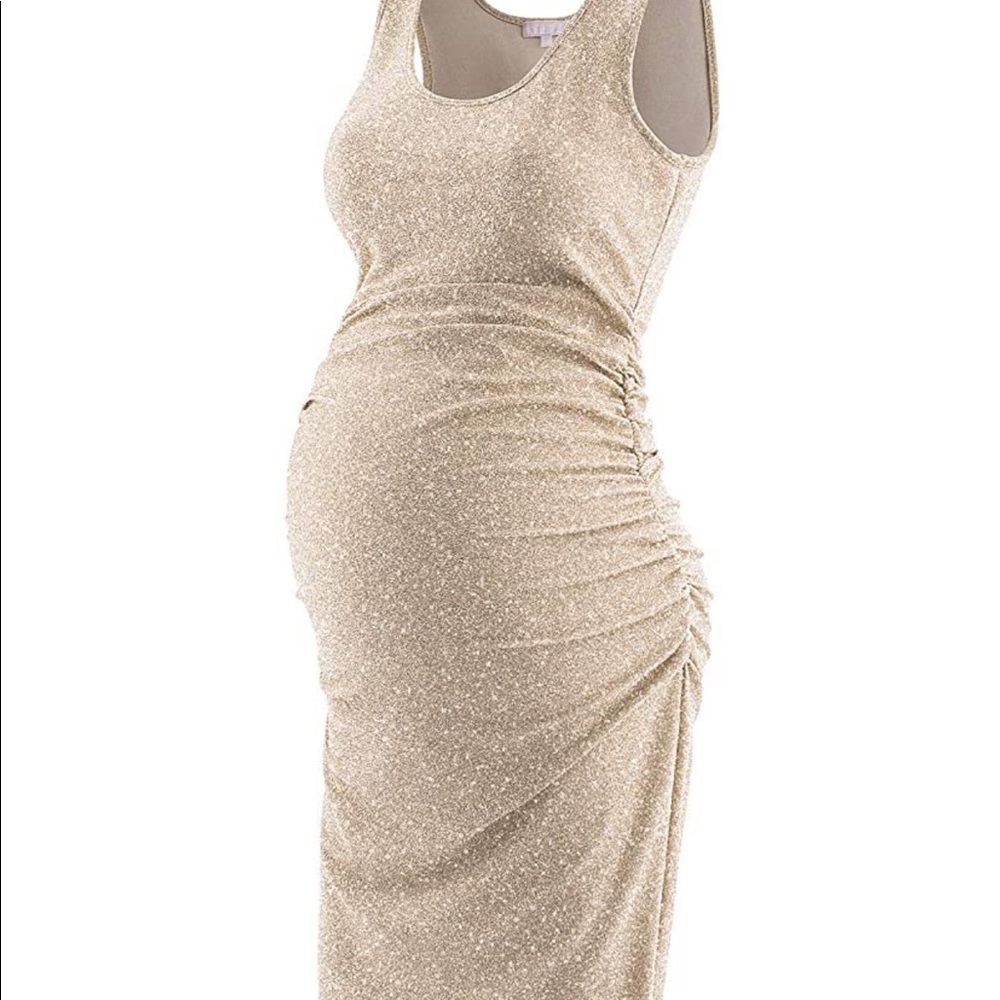Medium maternity stretchy glittery dress